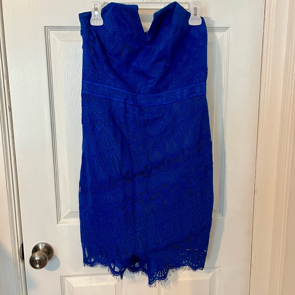 Adelyn Rae blue lace dress
